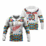 Personalized detroit red wings autism awareness all over print hoodie