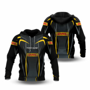 Personalized dhl black all over print hoodie