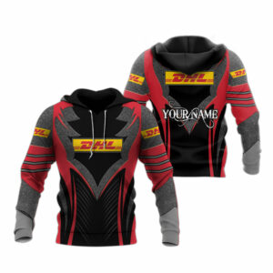 Personalized dhl black and red 3 all over print hoodie