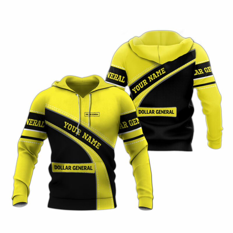 Personalized Dollar General Logo In My Heart Black And Yellow 4 All Over Print Hoodie