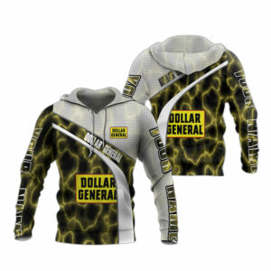 Personalized dollar general white yellow all over print hoodie