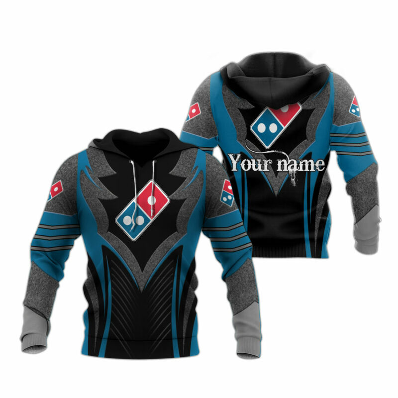 Personalized Dominos Pizza Black And Blue 2 All Over Print Hoodie
