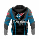 Personalized dominos pizza black and blue 2 all over print hoodie back side