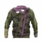 Personalized donatello tmnt don donnie purple cosplay all over print hoodie back side