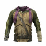 Personalized donatello tmnt don donnie purple cosplay all over print hoodie front side