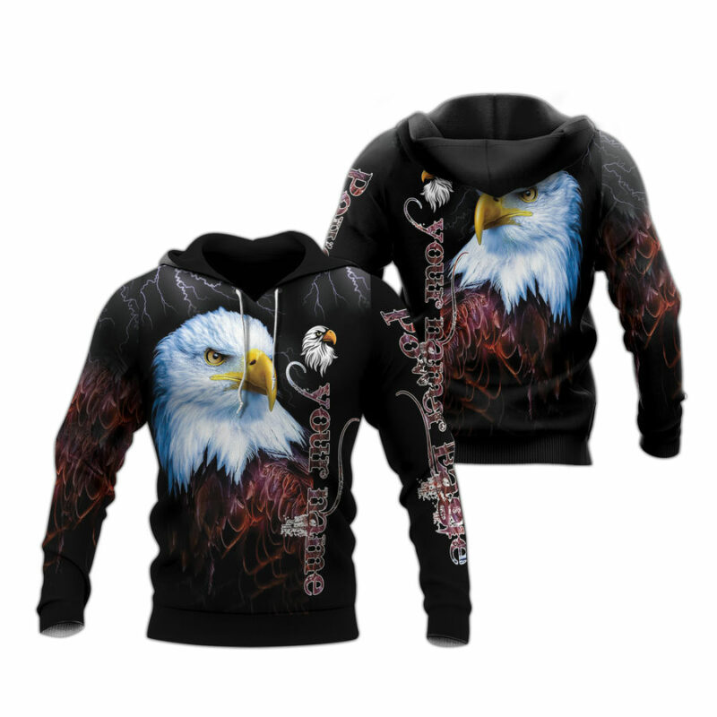 Personalized Eagle Power All Over Print Hoodie