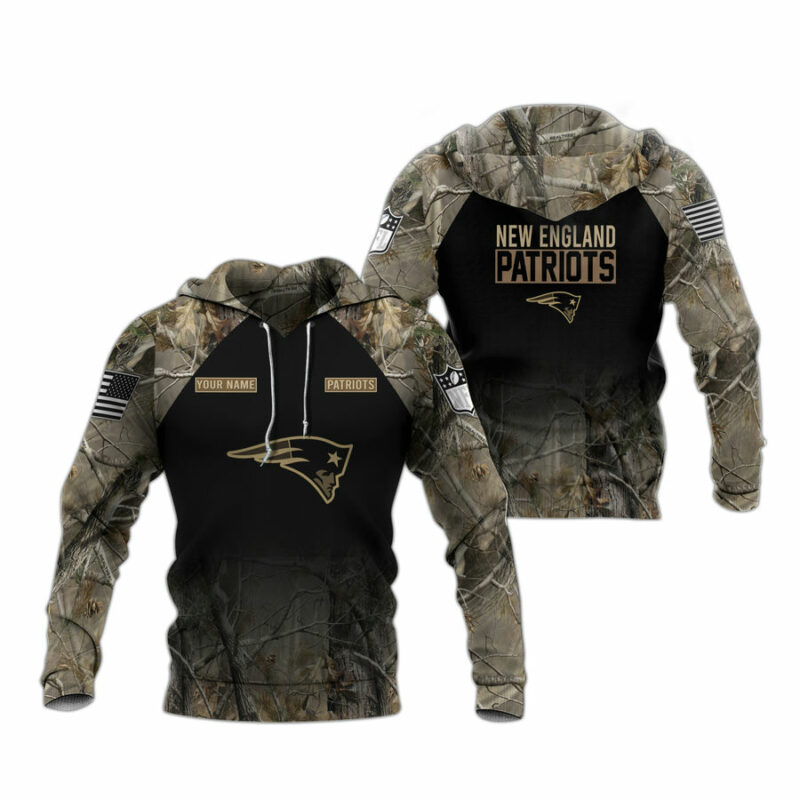 Personalized England Patriots Hunting Camo All Over Print Hoodie