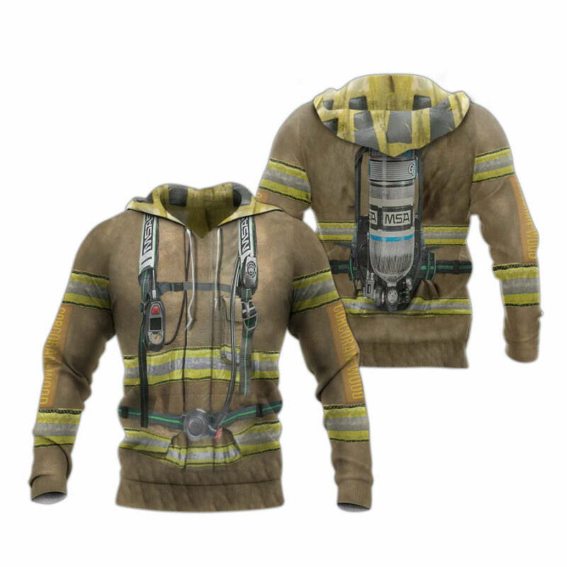 Personalized Firefighter Suit For Kid All Over Print Hoodie