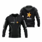 Personalized hardees logo all over print hoodie
