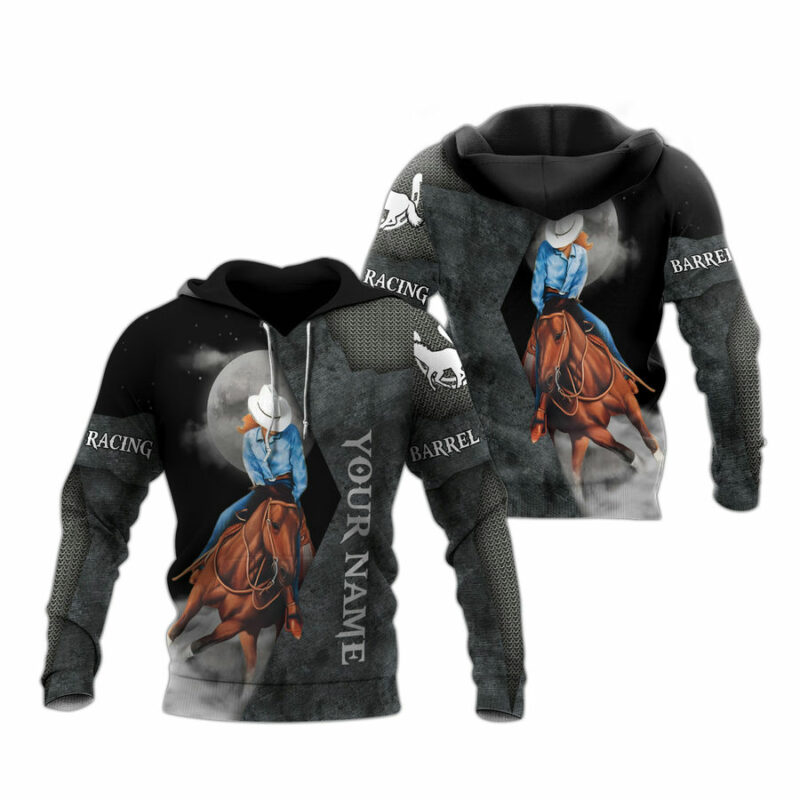Personalized Horse Racing Barrel Racing All Over Print Hoodie