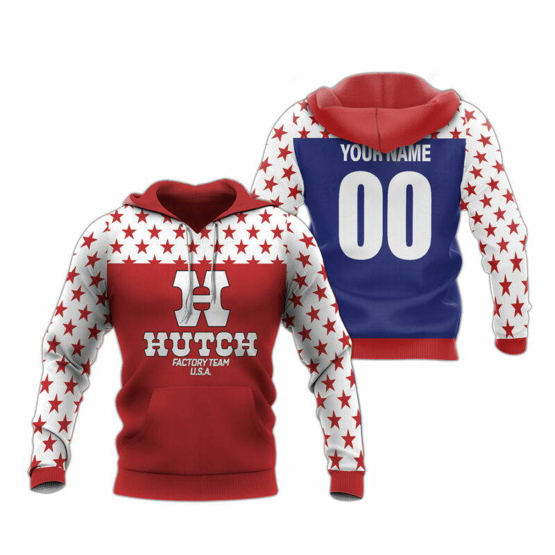 Personalized Hutch Factory Racing Team Bmx Red Blue All Over Print Hoodie