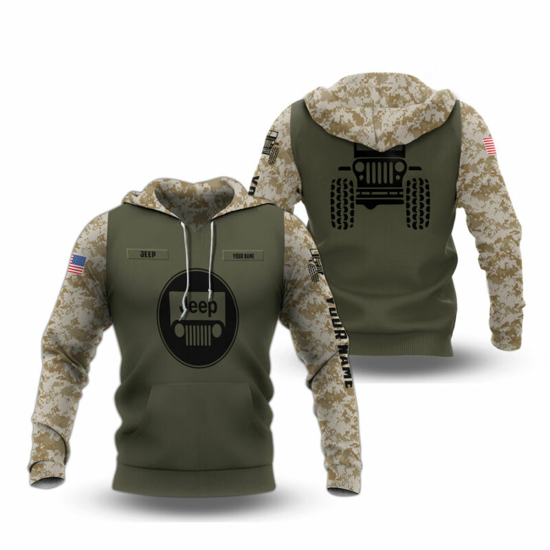 Personalized Jeep Camo Army Color All Over Print Hoodie