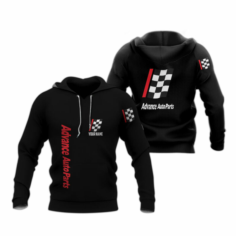 Personalized Logo Advance Auto Parts Black All Over Print Hoodie