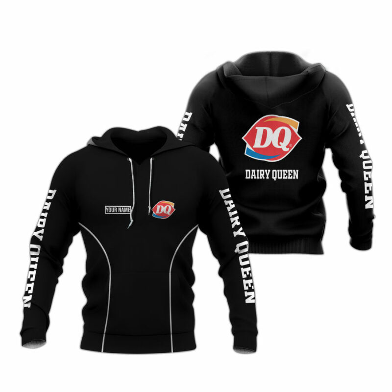 Personalized Logo Dairy Queen Black All Over Print Hoodie