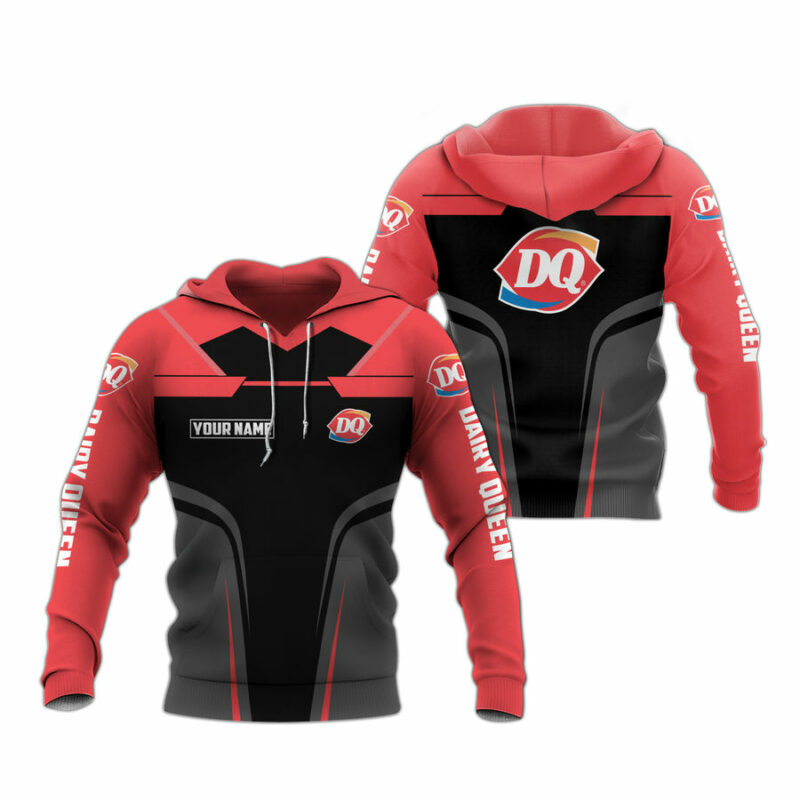 Personalized Logo Dairy Queen My Heart Black And Red All Over Print Hoodie