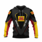 Personalized logo dhl black 1 all over print hoodie front side