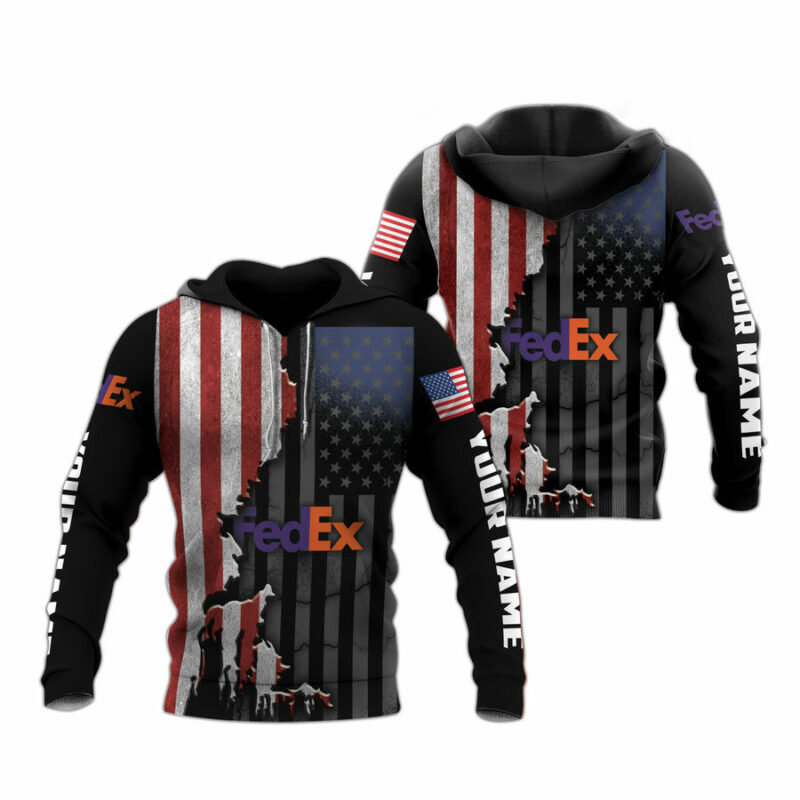 Personalized Logo Fedex With Flag American All Over Print Hoodie