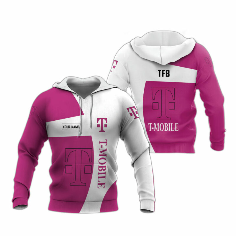 Personalized Logo Tmobile My Heart White And Pink All Over Print Hoodie