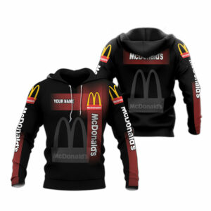 Personalized mcdonalds black all over print hoodie