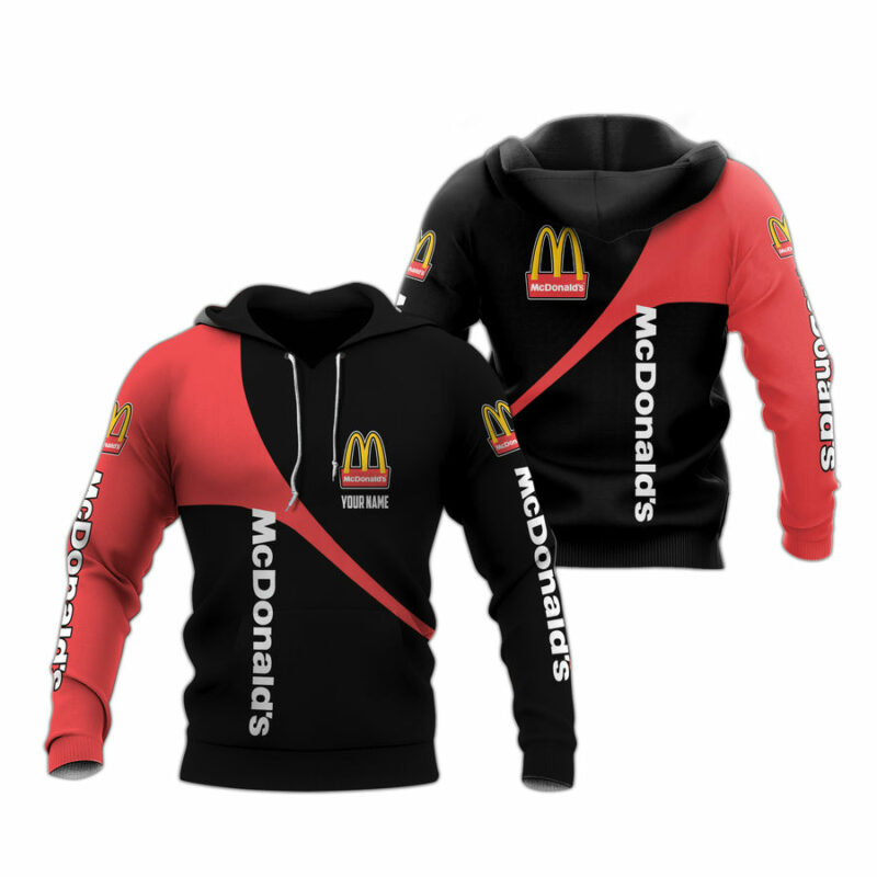 Personalized Mcdonalds Logo Black And Red All Over Print Hoodie