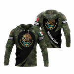 Personalized mexican army camo all over print hoodie