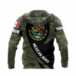 Personalized mexican army camo all over print hoodie back side