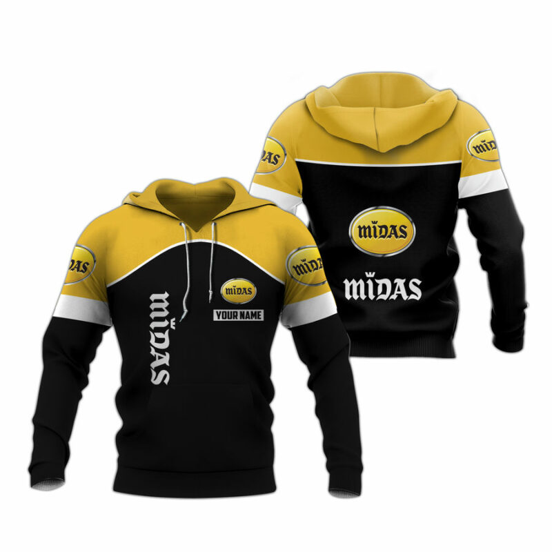 Personalized Midas Logo In My Heart Black And Yellow All Over Print Hoodie