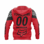Personalized racing car honda all over print hoodie back side