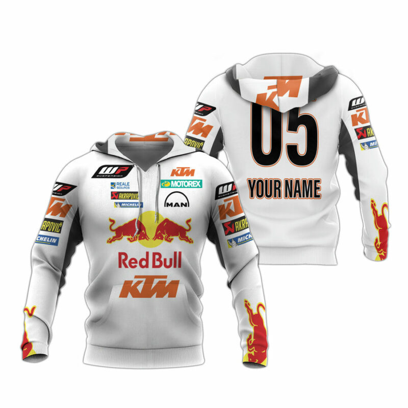 Personalized Red Bull Ktm White All Over Print Hoodie
