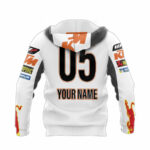 Personalized red bull ktm white all over print hoodie back side