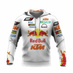 Personalized red bull ktm white all over print hoodie front side