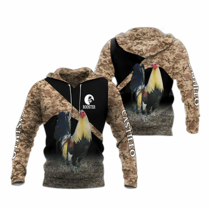 Personalized Rooster Army All Over Print Hoodie