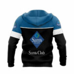 Personalized sams club logo in my heart black and blue all over print hoodie shirt back side