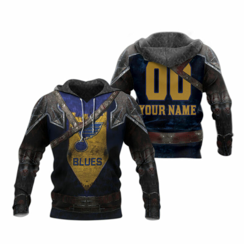 Personalized St Louis Blues Warrior All Over Print Hoodie