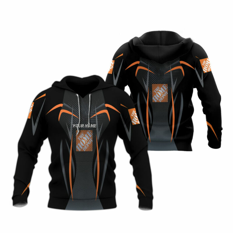 Personalized The Home Depot Black All Over Print Hoodie