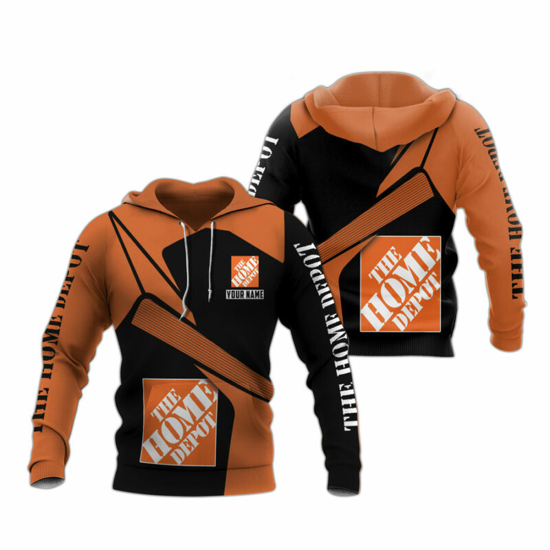Personalized The Home Depot Black And Orange All Over Print Hoodie