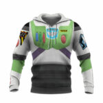 Personalized toy story buzz lightyear space ranger cosplay all over print hoodie front side