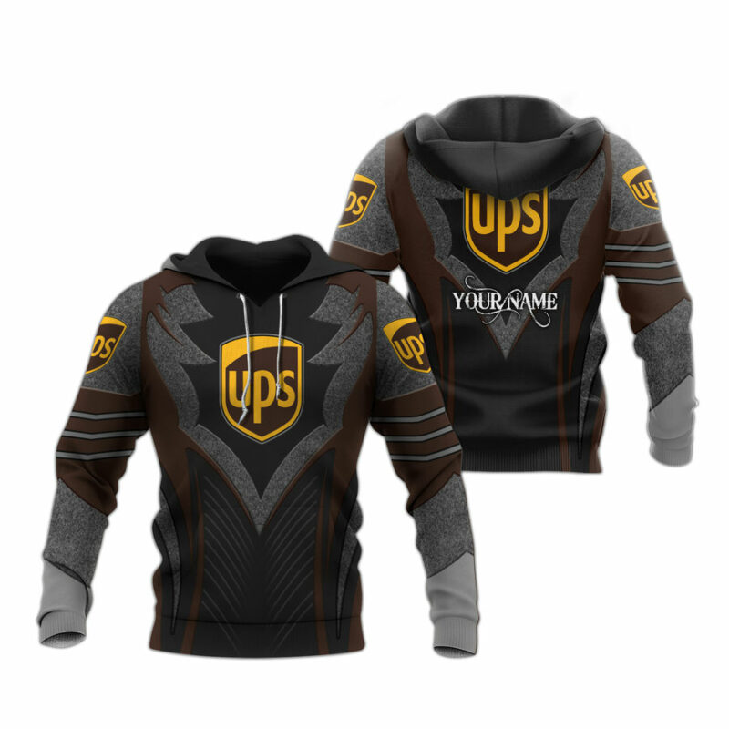 Personalized Ups Black All Over Print Hoodie