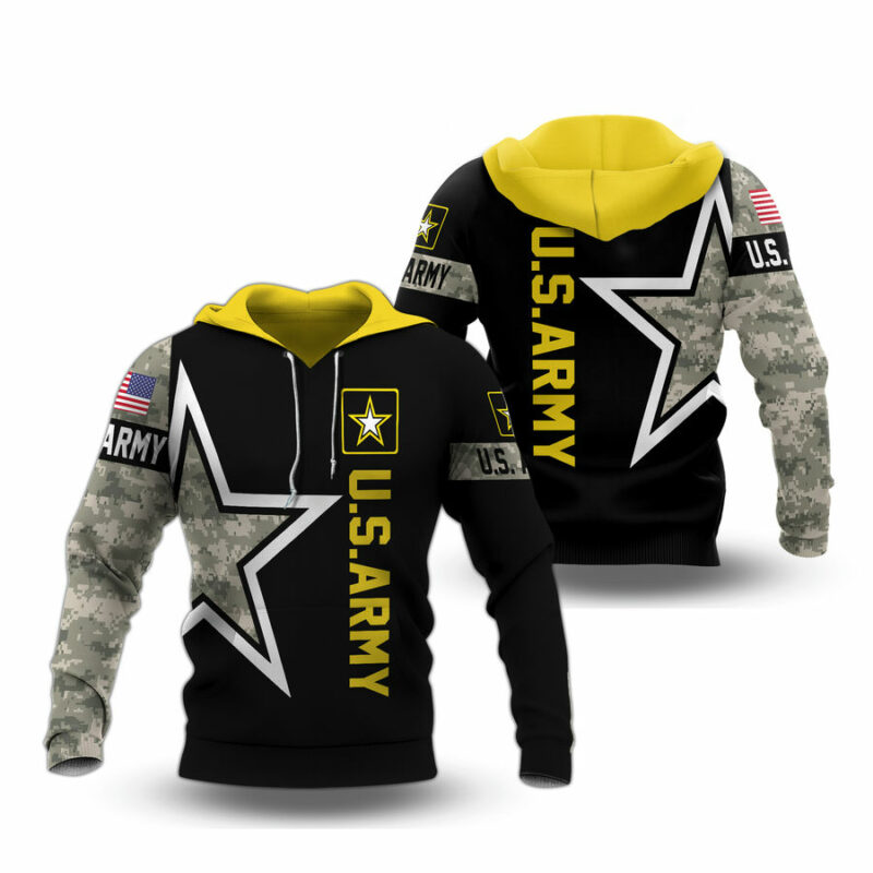 Personalized Us Army Star Pullover And Pered All Over Print Hoodie