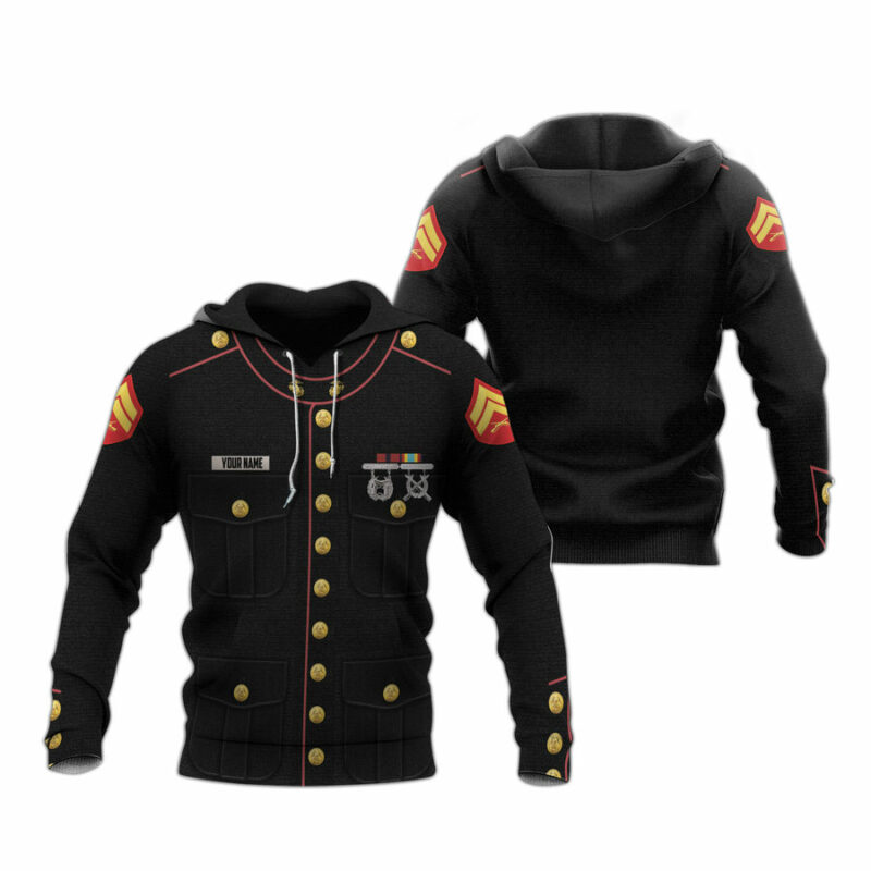 Personalized Usmc Enlisted Dress All Over Print Hoodie
