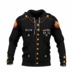 Personalized usmc enlisted dress all over print hoodie front side