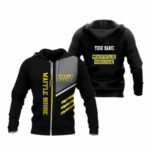 Personalized waffle house black and dark grey all over print hoodie