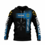 Personalized walmart black and blue 1 all over print hoodie front side