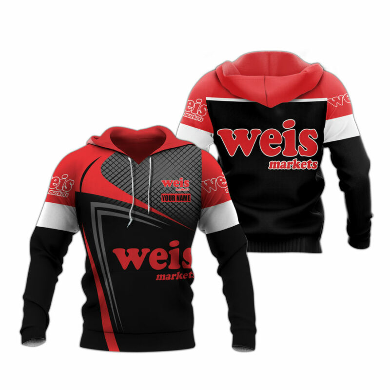 Personalized Weis Markets Logo In My Heart Black And Red All Over Print Hoodie