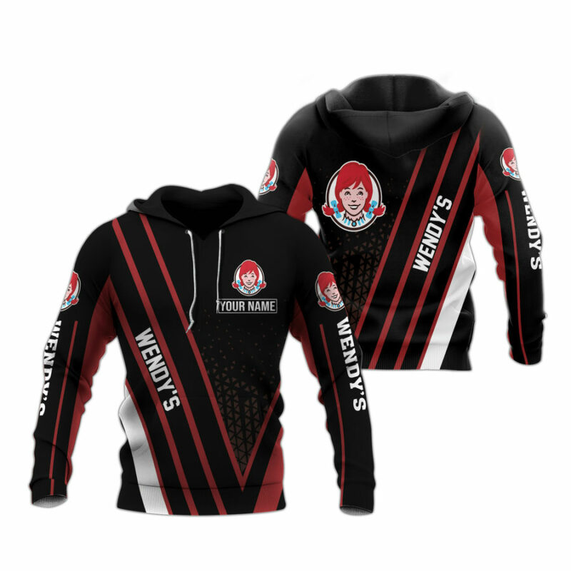Personalized Wendys Logo Black All Over Print Hoodie
