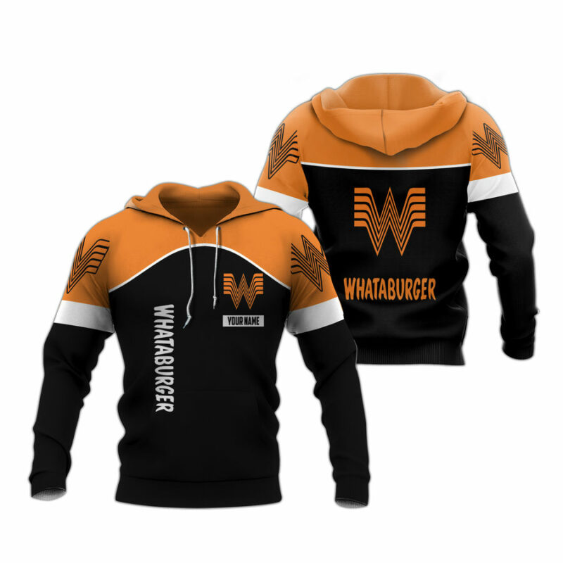 Personalized Whataburger Logo In My Heart Black And Orange All Over Print Hoodie