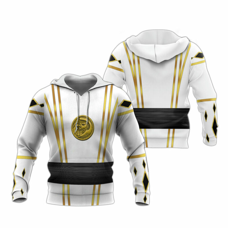 Personalized White Ninja Mighty Morphin Power Rangers All Over Print Hoodie