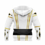 Personalized white ninja mighty morphin power rangers all over print hoodie back side
