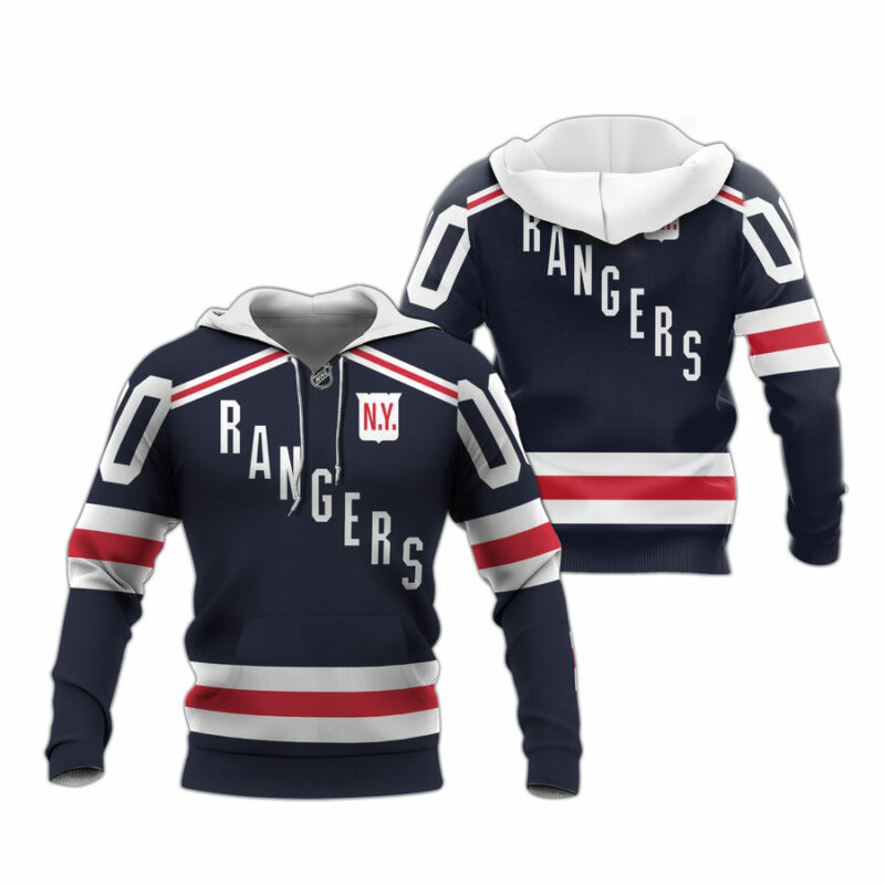 Personalized York Rangers Navy All Over Print Hoodie