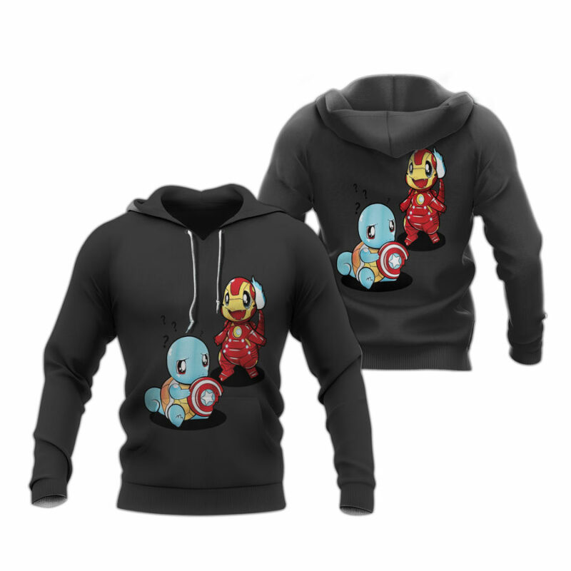 Pokemon Charmander Iron Man Squirtle All Over Print Hoodie